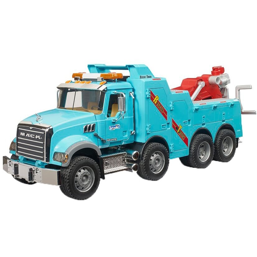 Jucarie MACK Granite recovery and tow truck with light and sound module, model vehicle