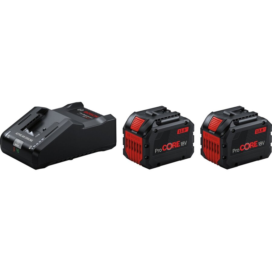 Bosch starter set 18V, 2x ProCORE 18V 12.0Ah + GAL 18V-160 Professional (black, 2x battery + charger, AMPShare Alliance)
