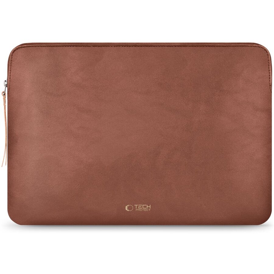 Husa laptop Tech-Protect Fleece 15/16 inch, Piele ecologica, Brown - imagine 2
