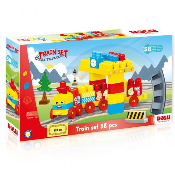Set de Constructie Trenulet 58 Piese 18 Luni+ Multicolor