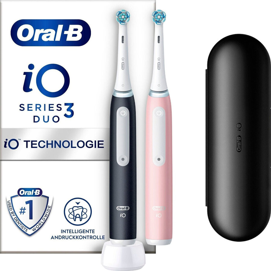 Oral-B iO Series 3N Duo electric toothbrush (black/pink matt black//blush pink incl. 2nd handpiece)