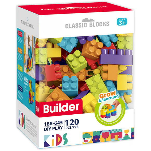 Set de Constructie Classic Blocks 120 Piese 3Ani+ Multicolor