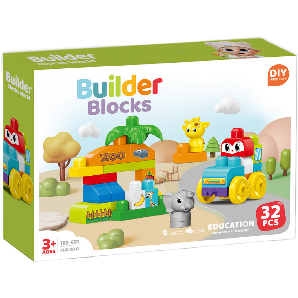Set de Constructie Zoo Distractiva 32 Piese 3 Ani+ Multicolor