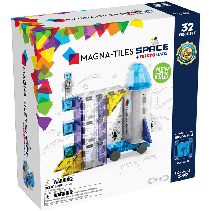 Set de Constructie Magnetic Space MGT-242032SP 32 Piese 3 Ani+ Multicolor