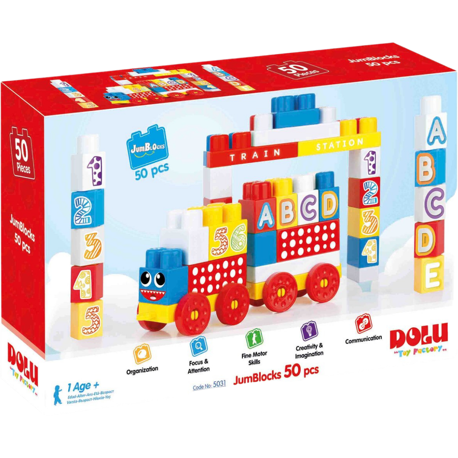 Set de Constructie Jumblocks 50 Piese Mari Plastic 12 Luni+ Multicolor
