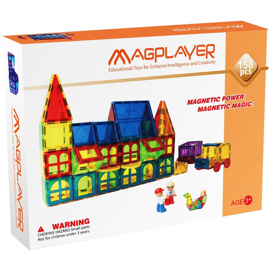 Set de Constructie Magnetic 3D 158 Piese 3 Ani+ Multicolor