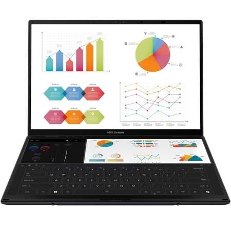 Laptop ASUS Zenbook Duo 14 OLED 14 inch Intel Core Ultra 7 255H 32GB 1TB SSD Windows 11 Pro Inkwell Gray