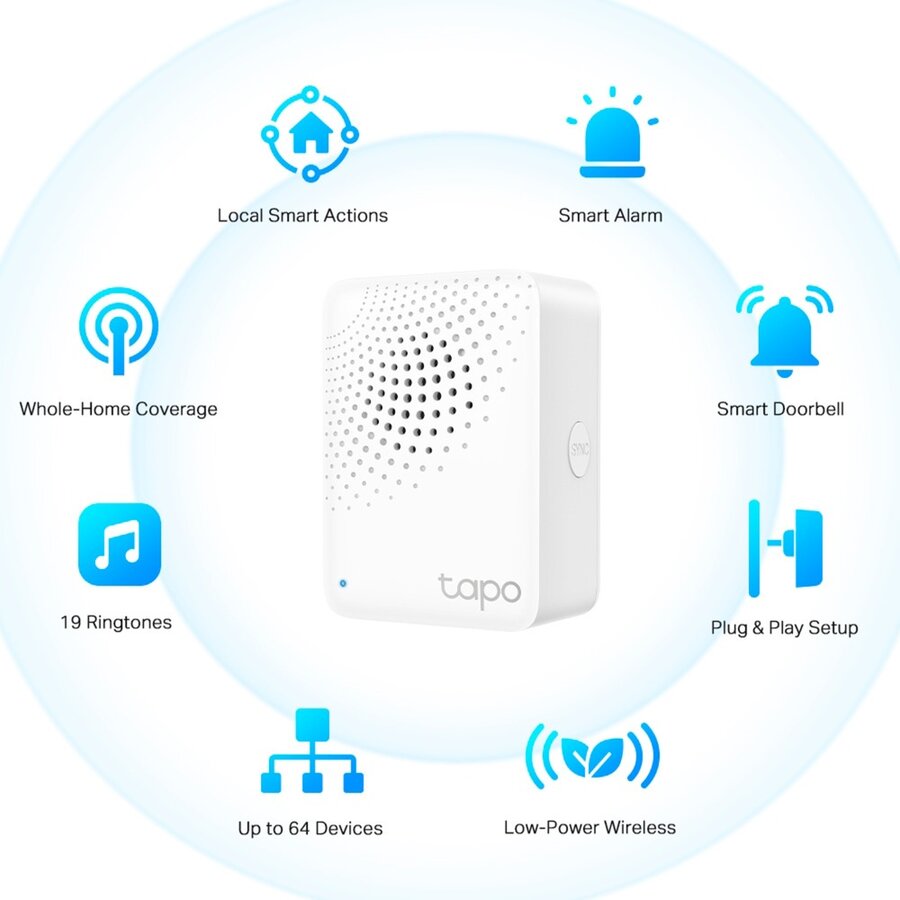Hub Inteligent TP-Link Tapo H100 cu Difuzor Alb — imaginea 3
