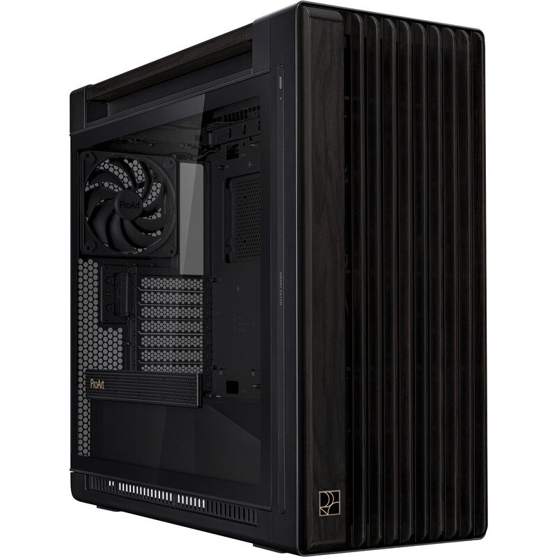 Carcasa ASUS ProArt PA602 Wood Edition, Tempered Glass Panel, Middle Tower, Negru - imagine 2
