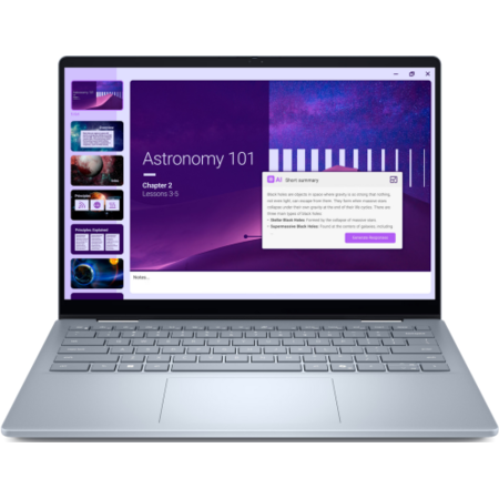 Laptop Dell 2-in-1 14 Plus DB04250 Intel Core Ultra 9 288V 14inch Touch RAM 32GB SSD 1TB Intel Arc Graphics 140V Windows 11 Pro Ice Blue