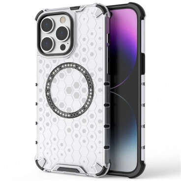 Husa Techsuit MagSafe Apple iPhone 14 Pro HoneyComb Shield Alb — imaginea 2