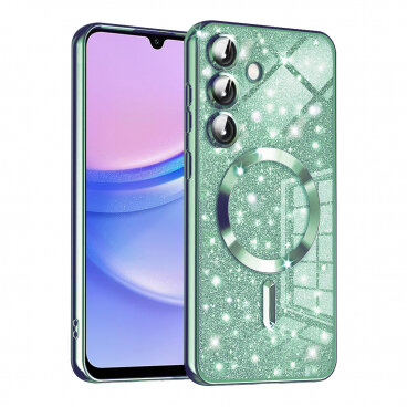 Husa Techsuit MagSafe Samsung Galaxy A15 5G A156 / A15 A155 Luxury Glitter Verde Deschis