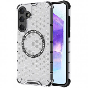 Husa Techsuit MagSafe Samsung Galaxy A55 5G A556 HoneyComb Shield Alb
