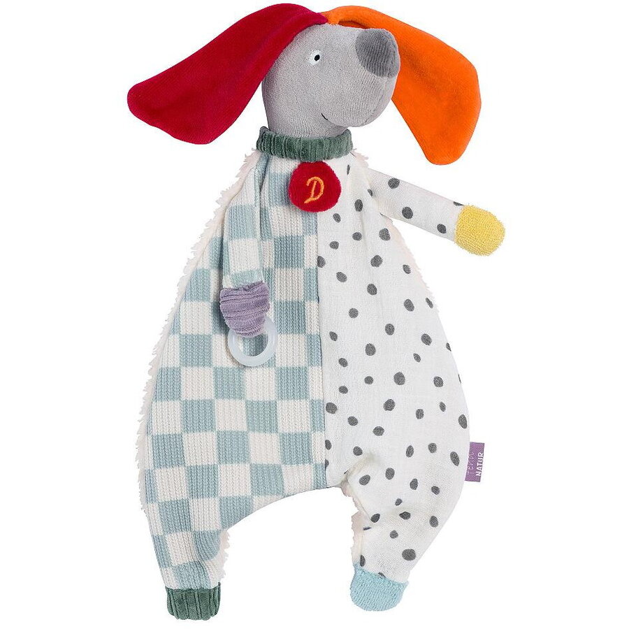 Jucarie cu Inel pentru Suzeta Catelus Natur 0 Luni+