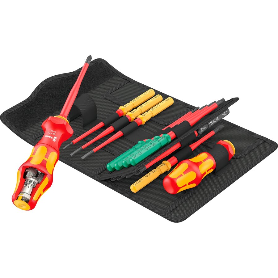 Kraftform Kompakt Turbo i 1 Tool Finder, 16-piece, socket wrench red/yellow, 16-piece
