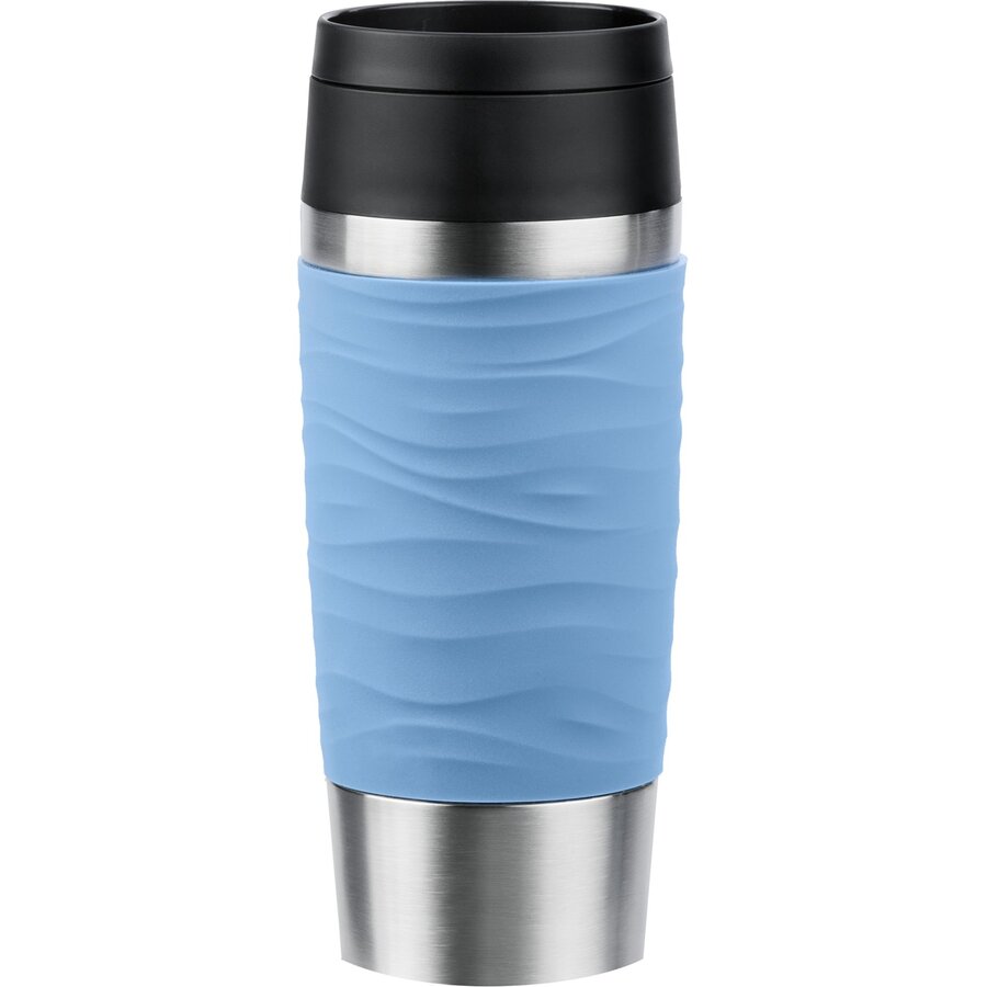 TRAVEL MUG Waves thermal mug (light blue/stainless steel, 0.36 liters)