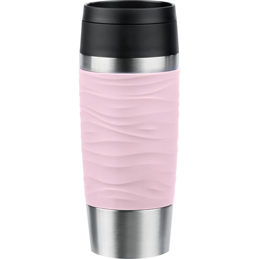 TRAVEL MUG Waves thermal mug (light pink/stainless steel, 0.36 liters)