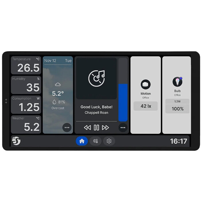 Senzori Wall Display X2, Senzor   BLU H&amp;T Inclus, 5A, WiFi, Bluetooth, Functie de monitorizare energie, umiditate, temperatura, iluminare, Alb