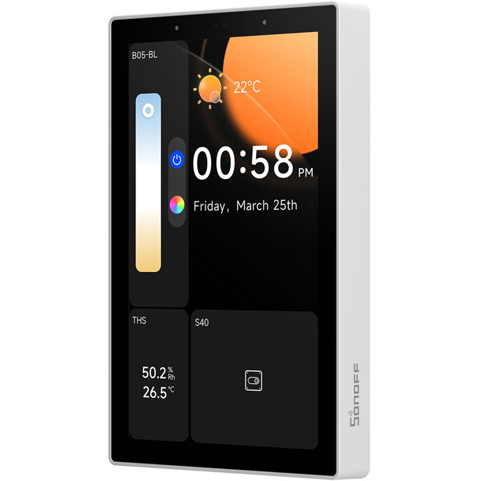 Senzori NSPanel Pro 120, Ecran 4.7 inch, Bluetooth, WiFi, ZigBee 3.0, Alb