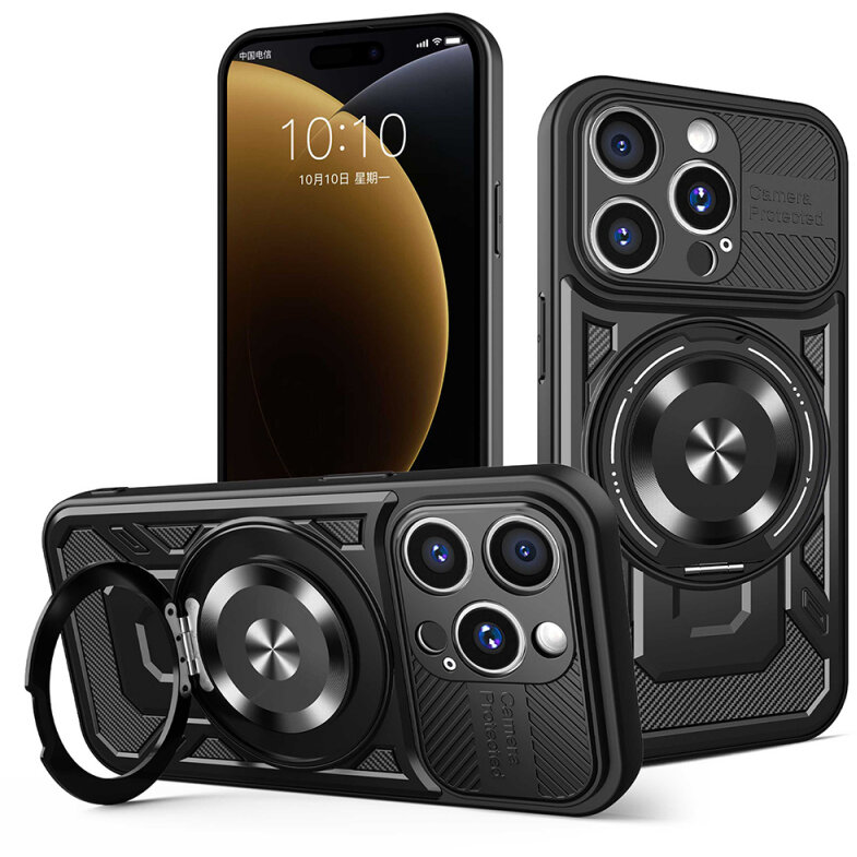 Husa Techsuit pentru Apple iPhone 15 Pro Max Neagră