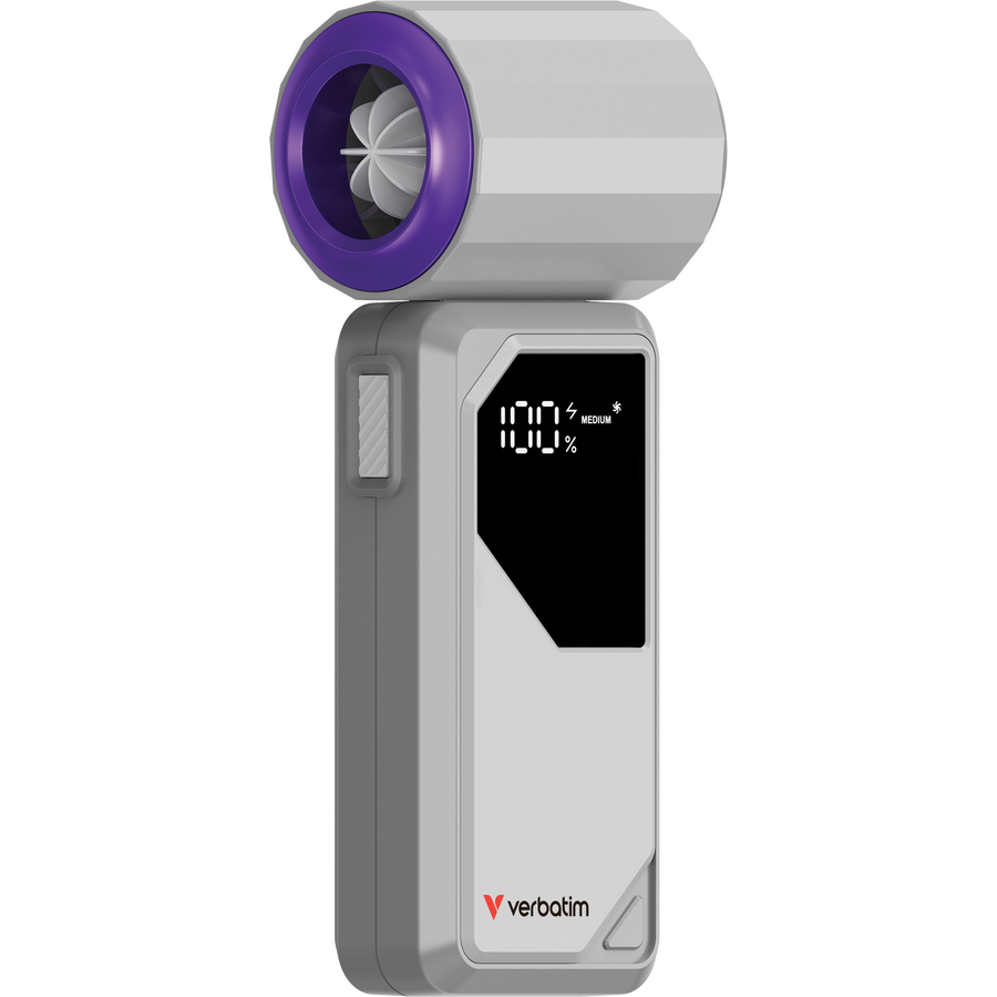 Ventilator Portabil 4000mAh 20000Rpm LED Display Alb/Violet