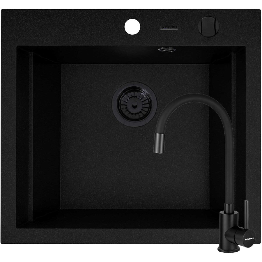 Set Chiuveta Pyragranite Siros 57 si Baterie Flessi Volcano