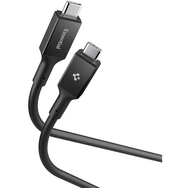Cablu pentru incarcare si transfer de date Spigen Essential, 2x USB-C, 100W, 5Gbps, 1m, Negru - imagine 2