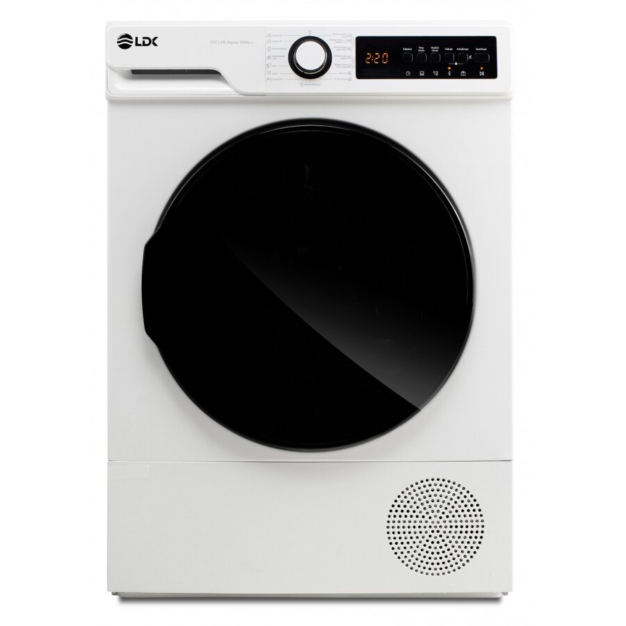 Uscator de Rufe Higeea 9DP Clasa A++ Capacitate 9Kg 15 Programe Antisifonare Calcare Usoara Selectare Nivel Uscare Uscare Extra Amanare Pornire Alb