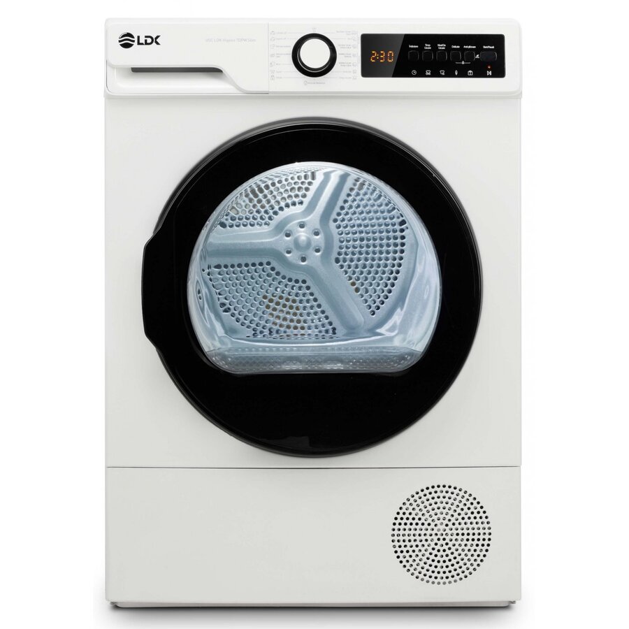 Uscator de Rufe Higeea 7DPW Pompa de Caldura Slim 7Kg 15 Programe Antisifonare Amanare Pornire Selectare Durata Uscare Alb