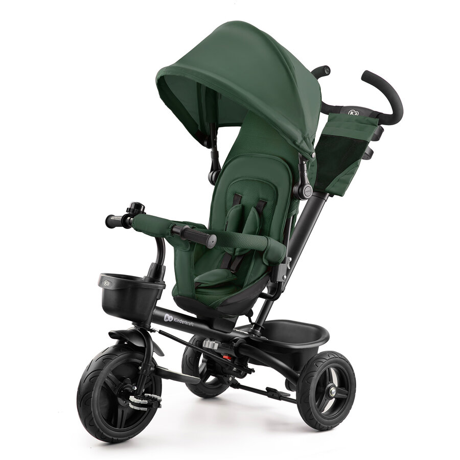 Tricicleta Copii Aveo Multifunctionala 9 Luni -  5 Ani Verde Inchis