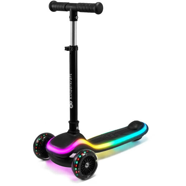 Trotineta Copii Raket Pliabila Lumini LED Varsta 2 Ani+ Maxim 50KG Negru