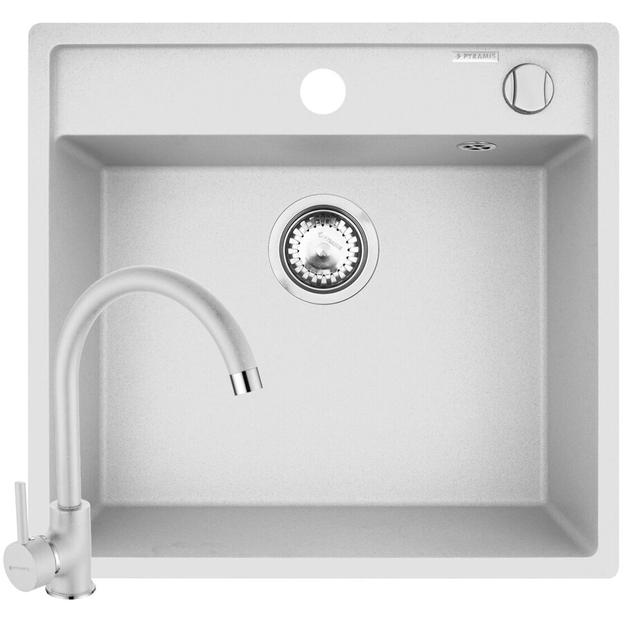 Set 070058401BLO Chiuveta Granit CAMEA 53x50CM + Baterie Eco Bello Monocomanda Alb