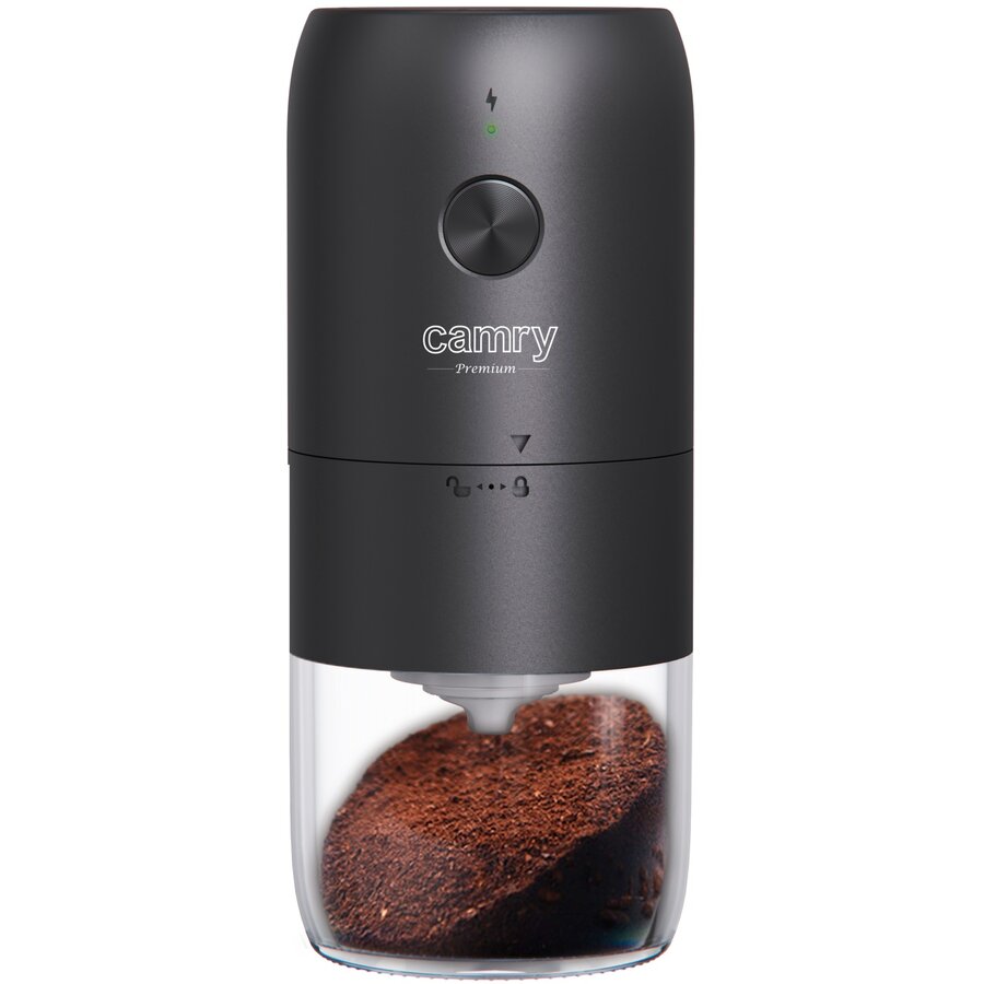 Rasnita de Cafea CR 4302 Capacitate 25G Grad de Macinare Reglabil Incarcare USB Negru
