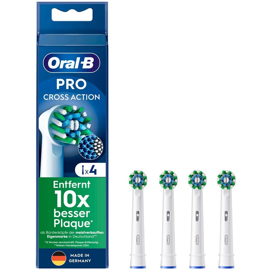 Braun Pro Cross Action brush heads 4-pack (white)