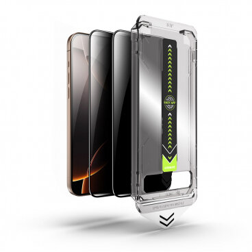 Folie de Protecție Techsuit Ecran Privacy TitanGlass pentru Apple iPhone 17 Pro Max Sticlă Securizată Full Glue Set 2 Bucăți — imaginea 2