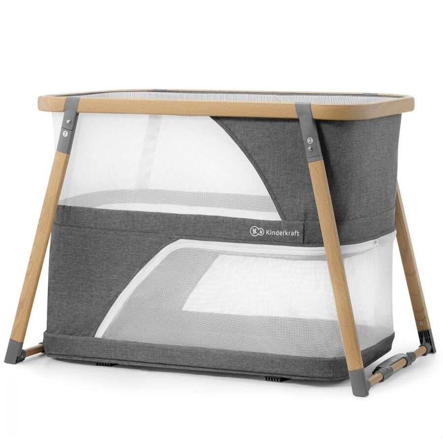 Patut Copii 4in1 SOFI Pliabil de la Nastere Maxim 15KG Gri