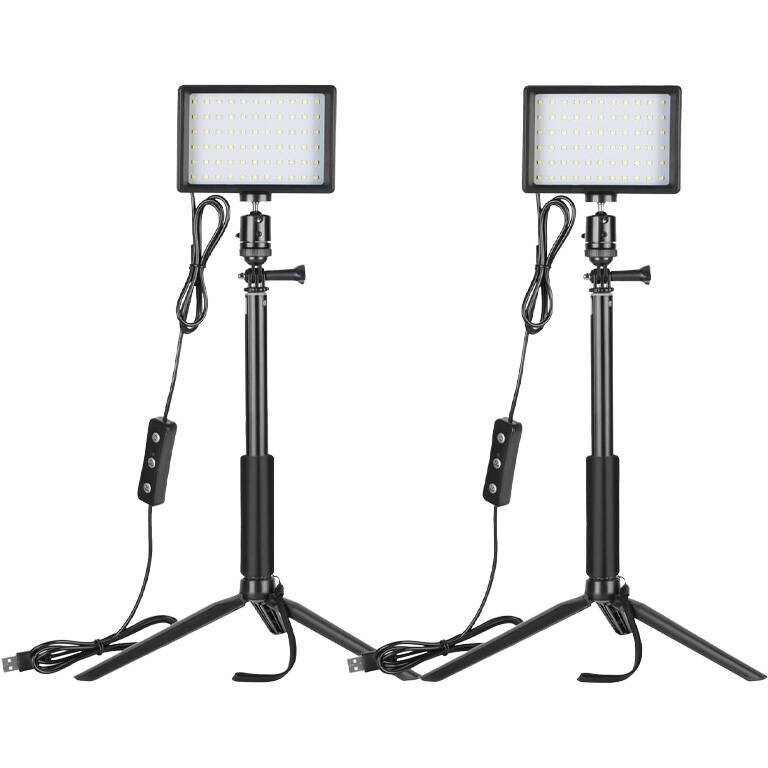 Accesoriu Camera Video Actiune ZC-10S, 15W, 1000lux, 5600K 2x trepied si filtre culoare incluse, USB, Negru