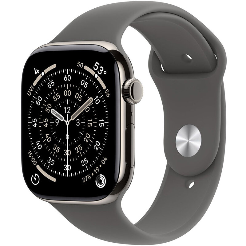 Smartwatch Watch S11 Cellular 42mm Natural Titanium Case Stone Grey Sport Band M/L