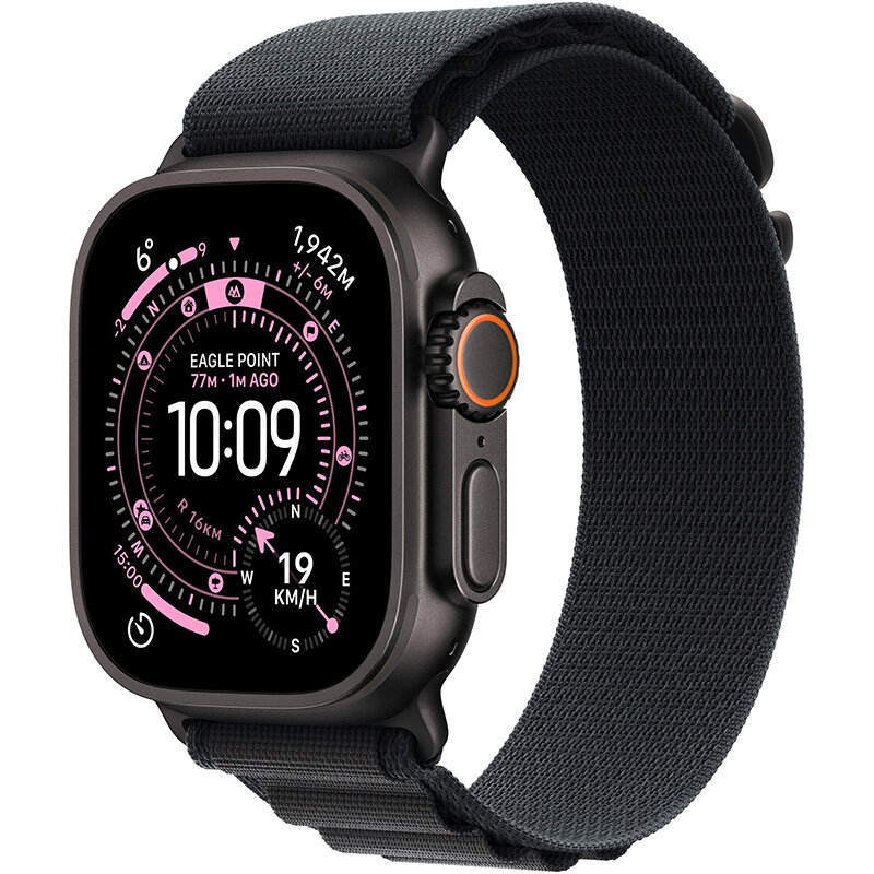 Smartwatch Watch Ultra 3 Cellular 49mm Black Titanium Case Black Alpine Loop Large
