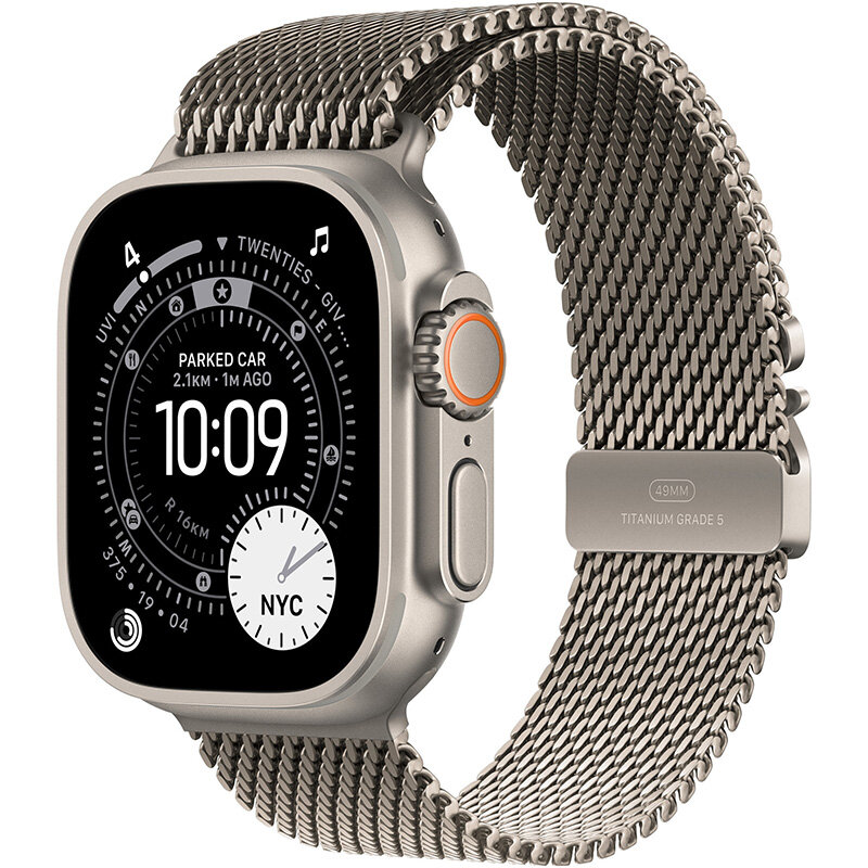 Smartwatch Watch Ultra 3 Cellular 49mm Natural Titanium Case with Natural Titanium Milanese Loop Large