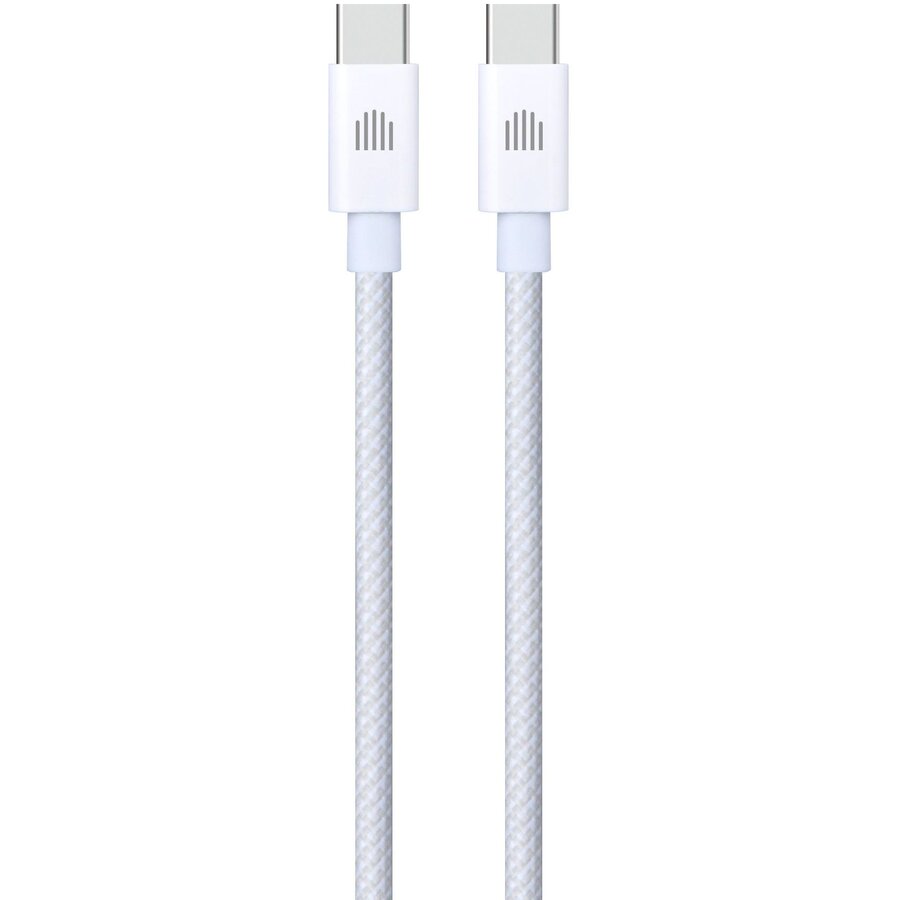 Cablu de Date USB-C to USB-C Nylon Textile 1.25m Alb