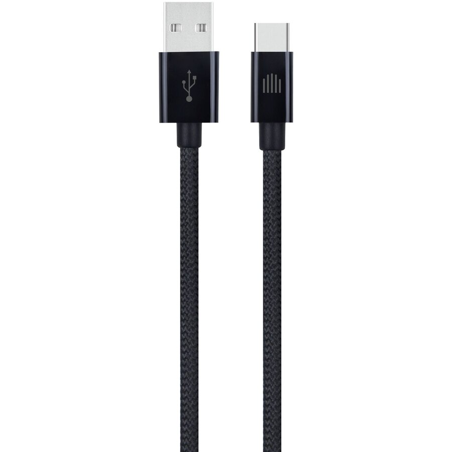 Cablu De Date USB-A to USB-C Nylon Textil 1.25m Negru