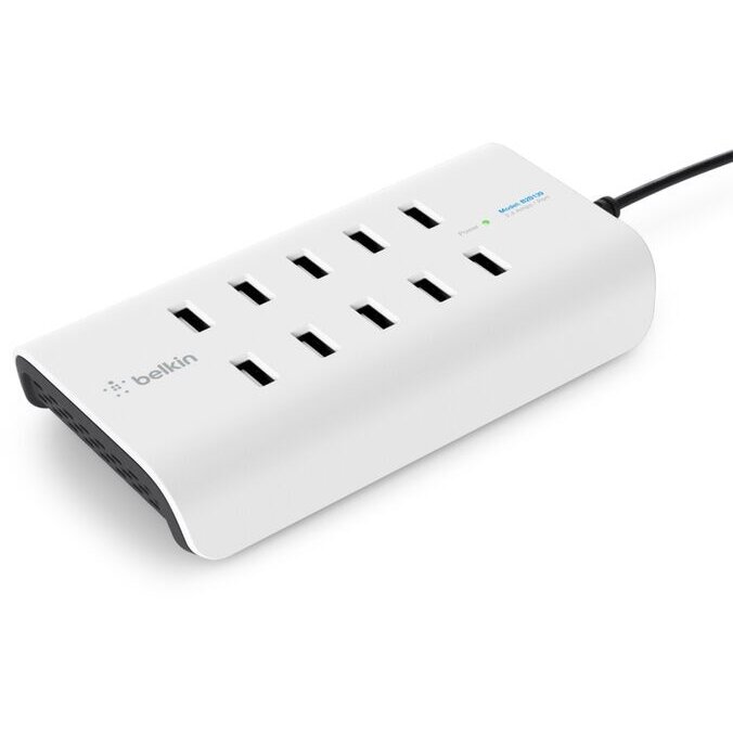 Incarcator ROCKSTAR 10-Port 2.4A USB-A Alb