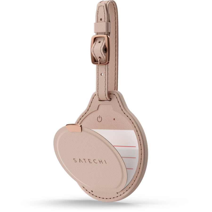 Tag de Localizare Bagaj Vegan Leather Desert Rose