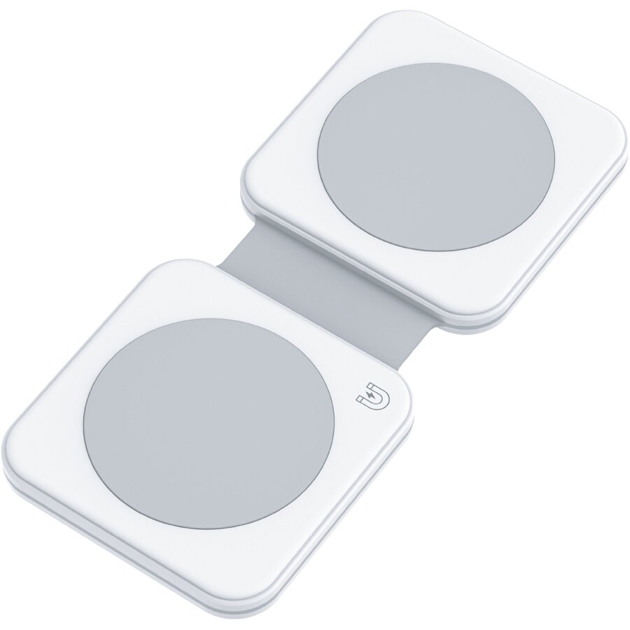 Incarcator Wireless 2-in-1 Magnetic Pliabil Alb