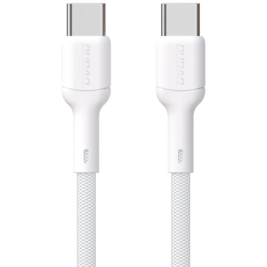 Cablu pentru incarcare si transfer de date Dudao L9C, USB-C/USB-C, 65W, 1m, Alb - imagine 2