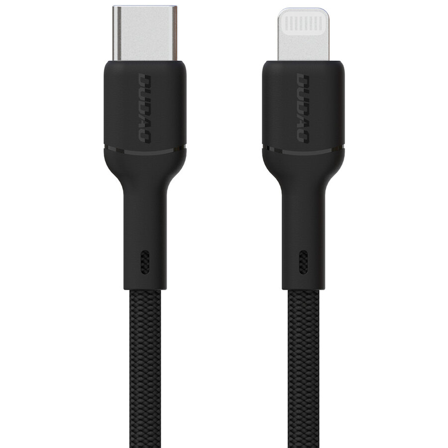 Cablu pentru incarcare si transfer de date Dudao L9X, USB-C/Lightning, 30W, 2 m, Negru - imagine 2