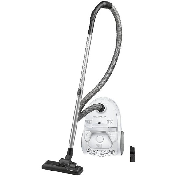 Aspirator cu Sac Compact Power RO3927EA 750W Filtrare 2 Nivele 99.98% Recipient 3L  Alb