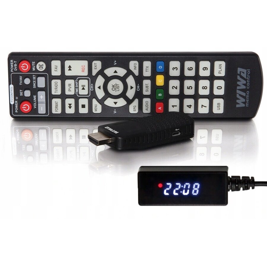 Tuner TV DVB-T/T2 H.265 MINI LED Negru