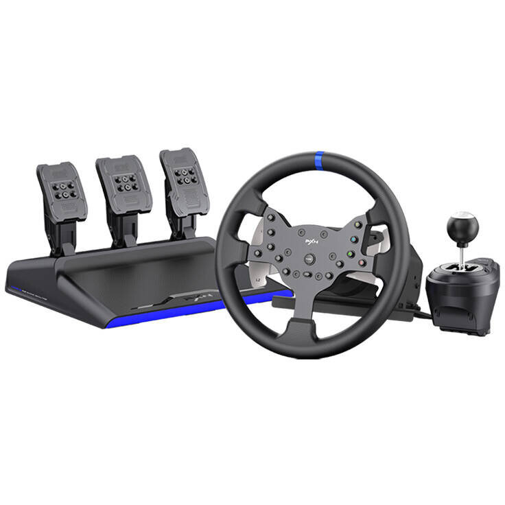 Volan Gaming V99 cu Pedale si Schimbator de Viteze pentru PC / PS3 / PS4 / XBOX ONE / XBOX Series S / X / Nintendo Switch Negru
